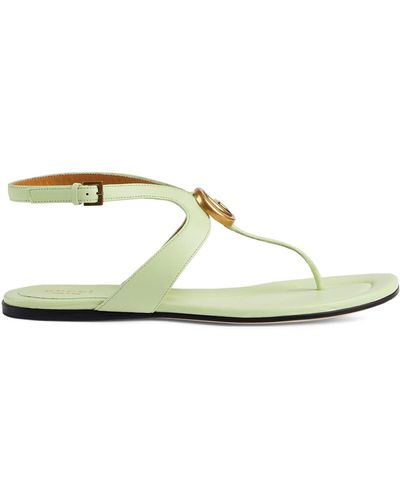 Gucci Leather Double G Sandals - White