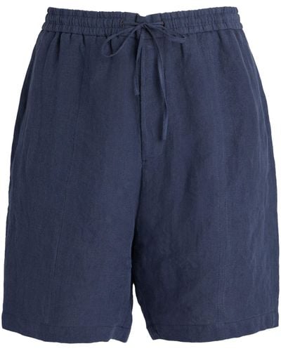 Emporio Armani Linen Shorts - Blue