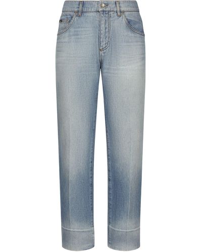 Dolce & Gabbana Cotton Straight Jeans - Blue