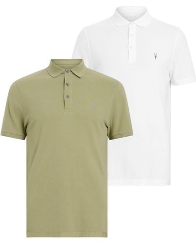 AllSaints Set Of 2 Reform Polo Shirts - Green