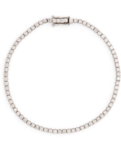 SHAY White Gold And Diamond Single Line Thread Bracelet - Metallic