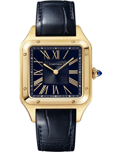 Cartier Yellow Gold Santos-dumont Watch 31.5mm - Blue