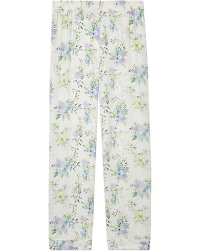 The Kooples Floral Straight-leg Trousers - Blue