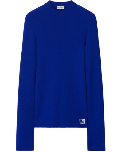 Burberry Wool-blend Ekd Sweater - Blue