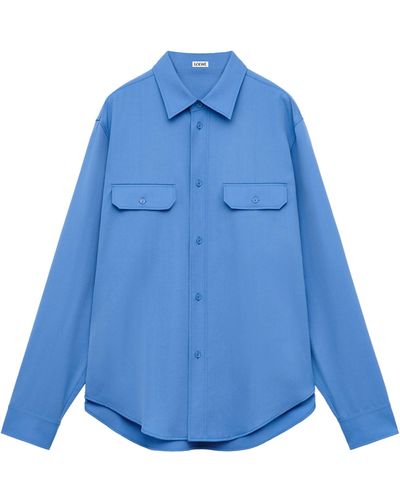 Loewe Wool Overshirt - Blue