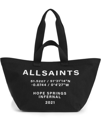AllSaints Canvas Clarendon Logo Tote Bag - Black