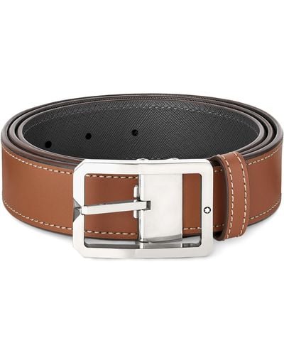 Montblanc Leather Meisterstück Reversible Belt - Black