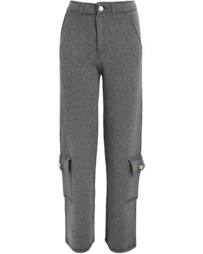 Barrie Cashmere-cotton Cargo Trousers - Grey