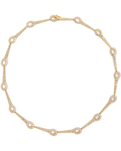 Melissa Kaye Yellow Gold And Diamond Lola Needle Necklace - Metallic