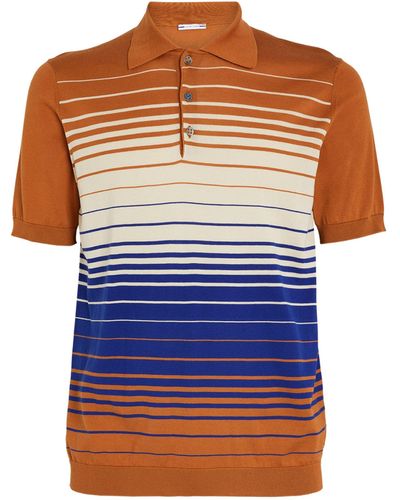 Jacob Cohen Cotton Stripe Polo Shirt - Brown