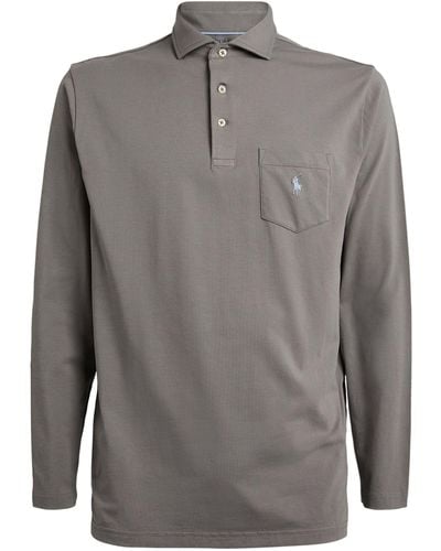 RLX Ralph Lauren Technical Long-sleeve Polo Shirt - Grey