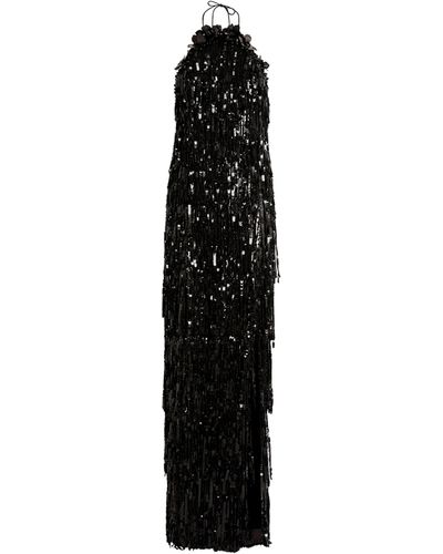 Carolina Herrera Sequinned Halterneck Gown - Black