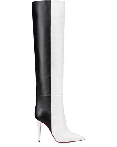 Christian Louboutin Astrilarge Botta 100 Leather Heeled Boots - White