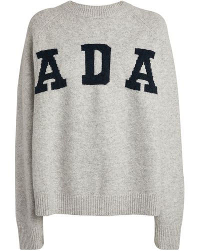ADANOLA Cotton-blend Logo Jumper - Grey