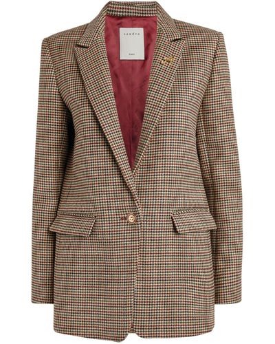 Sandro Houndstooth Single-breasted Blazer - Red