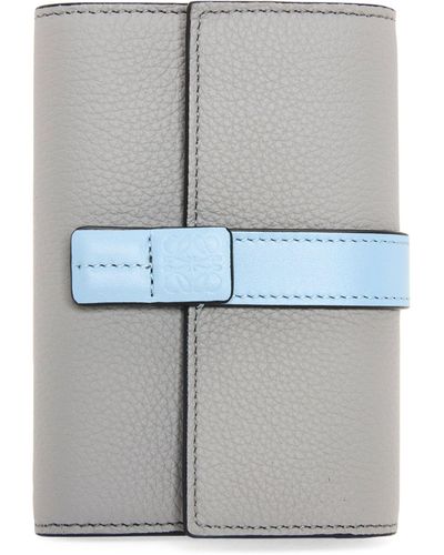 Loewe Leather Vertical Wallet - Grey