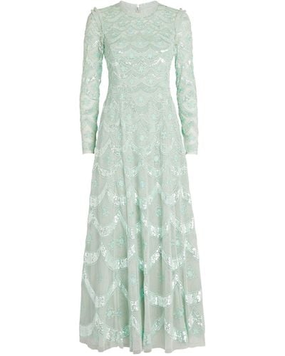 Needle & Thread Long-sleeved Fifi Gown - Green