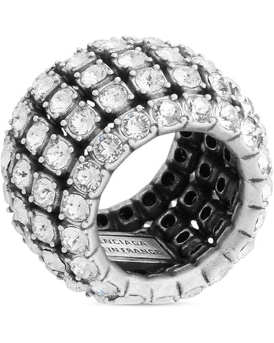 Balenciaga Crystal Glam Ring - Metallic