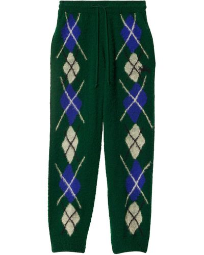 Burberry Argyle Knitted Trousers - Green