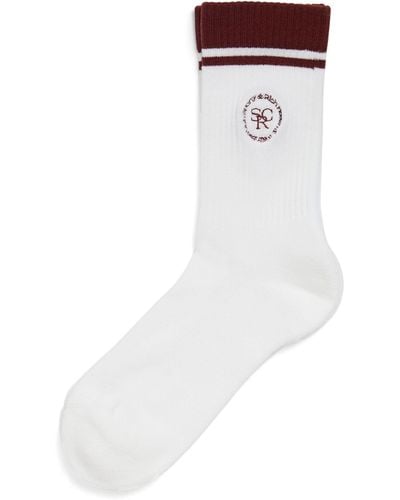 Sporty & Rich Cotton Logo Socks - White