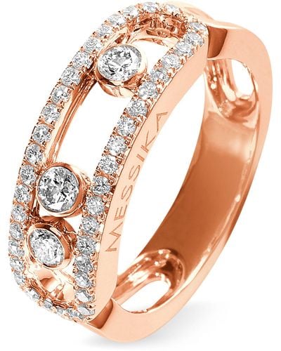 Messika Rose Gold And Diamond Move Classique Pavé Ring - Pink