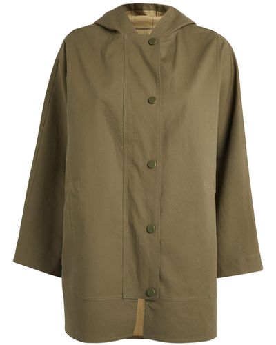 Yves Salomon Straight Hooded Jacket - Green