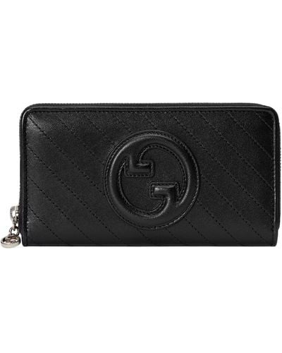 Gucci Leather Blondie Zip-around Wallet - Black