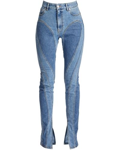 Mugler Paneled Jeans - Blue