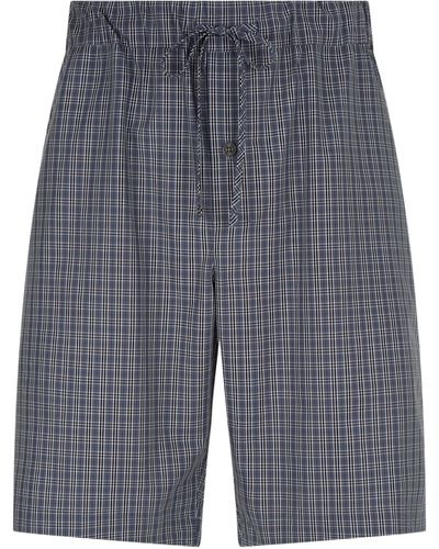 Hanro Cotton Check Pyjama Shorts - Blue
