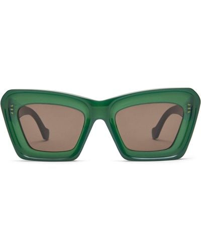 Loewe Bevelled Cat Eye Sunglasses - Green