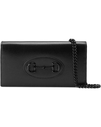 Gucci Leather Horsebit 1955 Chain Wallet - Black