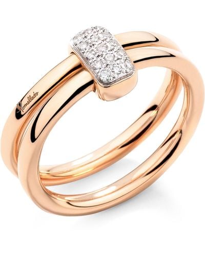 Pomellato Rose Gold And Diamond Together Ring - Metallic