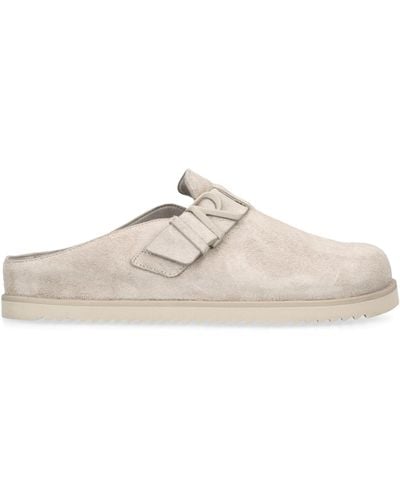 Represent Hairy Suede Clogs - White