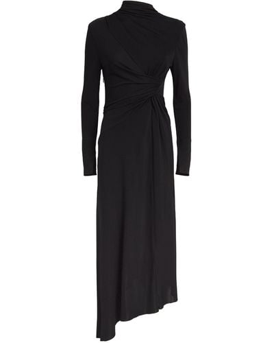 Victoria Beckham Asymmetric-hem Midi Dress - Black