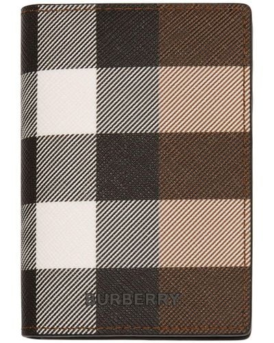 Burberry Check Folding Card Holder - Brown