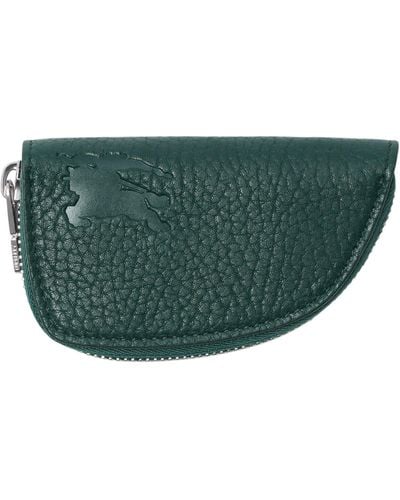 Burberry Leather Shield Coin Pouch - Green