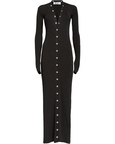 The Attico Button-detail Cardigan Maxi Dress - Black