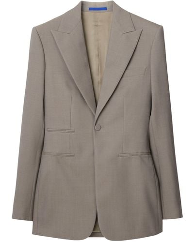 Burberry Wool Single-breasted Blazer - Gray