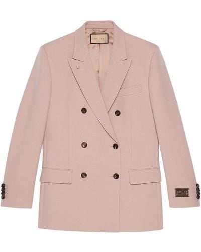 Gucci Wool Double-breasted Blazer - Pink
