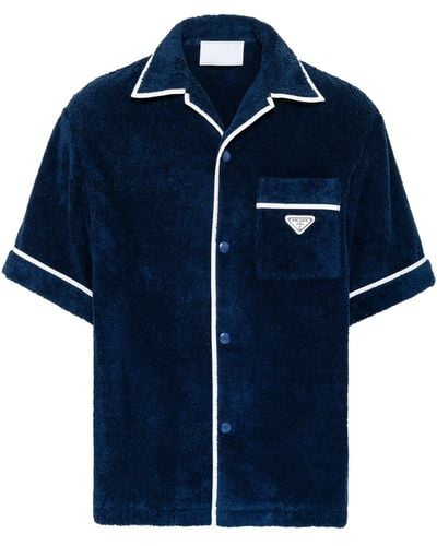 Prada Towelling Bowling Shirt - Blue