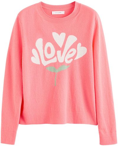 Chinti & Parker Wool-cashmere Bloom Love Sweater - Pink