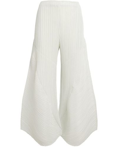 Pleats Please Issey Miyake Thicker Bottoms 2 Flared Trousers - White