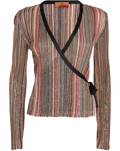 Missoni Embellished Striped Jumper - Brown