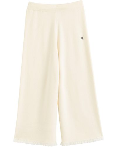 Chinti & Parker Wool-cashmere Fringed Trousers - White