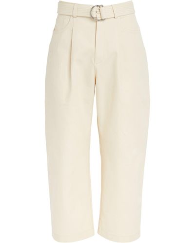 Nanushka Belted Ferre Straight Trousers - Natural