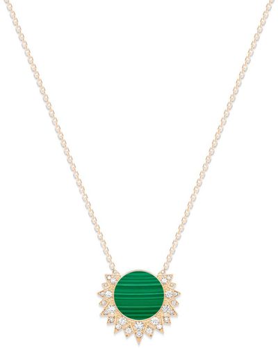Piaget Rose Gold, Diamond And Malachite Sunlight Pendant Necklace - White
