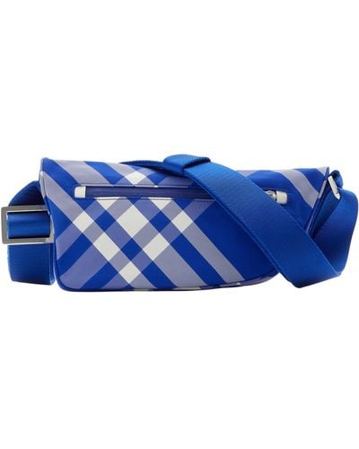Burberry Check Print Belt Bag - Blue