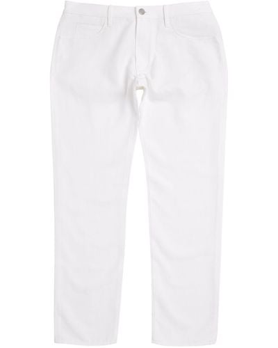 Giorgio Armani Linen-cotton Straight Jeans - White