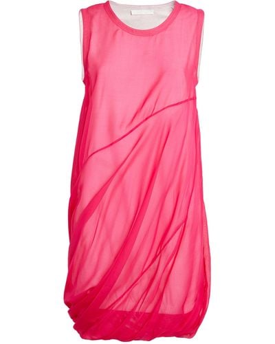 Helmut Lang Silk Bubble-hem Mini Dress - Pink
