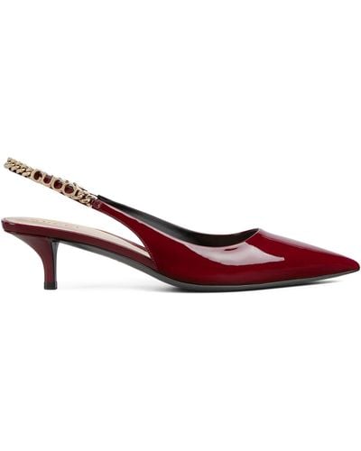 Gucci Patent Leather Signoria Slingback Court Shoes 45 - Red